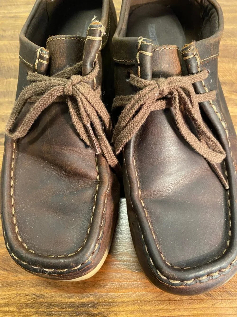 Clarks Brown Leather Wallabee Style Lace Up Shoes - Women's Size 8M